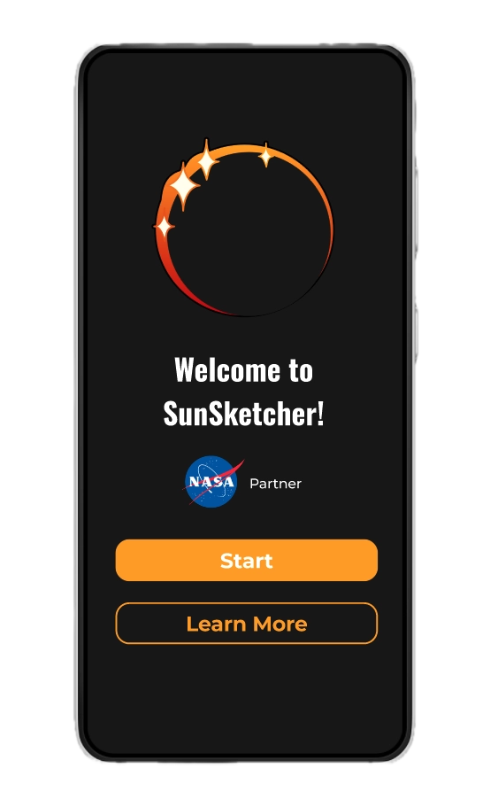 The homescreen of SunSketcher